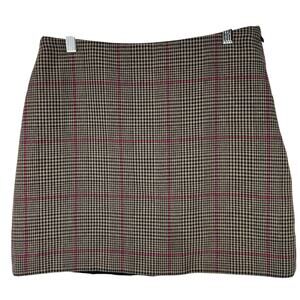 Other Stories Skirt Women Size 8 Brown Plaid Lanificio Preppy Poetcore Mini